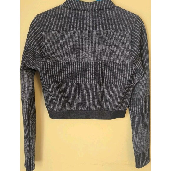 Fabletics Women's Crop Top Juliana Seamless L/S Ribbed Heather Running Sz Large - Picture 6 of 7